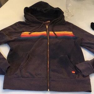 Aviator nationNavy Hoodie with Rainbow Stripes. Unisex